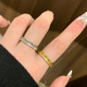 菱格纹锆石戒指女小众设计对戒情侣款素圈戒指女轻奢高级感食指环