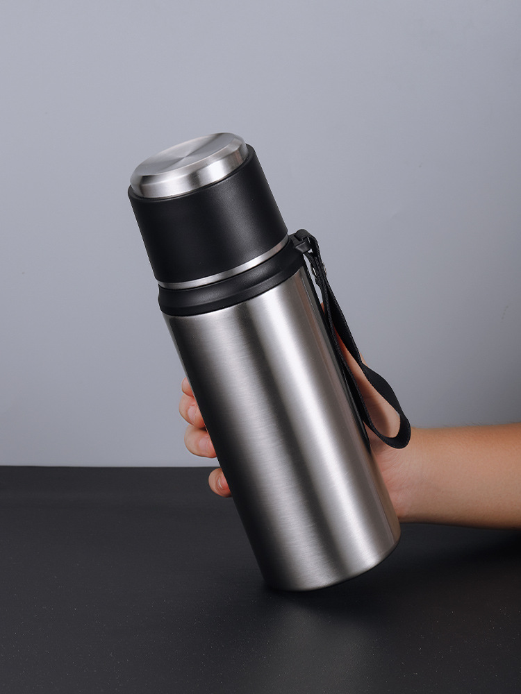 大容量保温杯男士水杯便携1000ml杯子女带水杯盖学生户外简约水壶