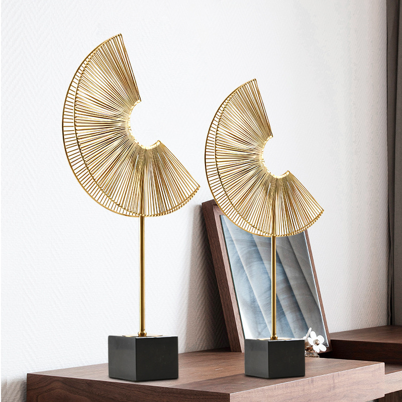 新中式创意金属摆件套装玄关台面客厅装饰摆设样板间陈设工艺品