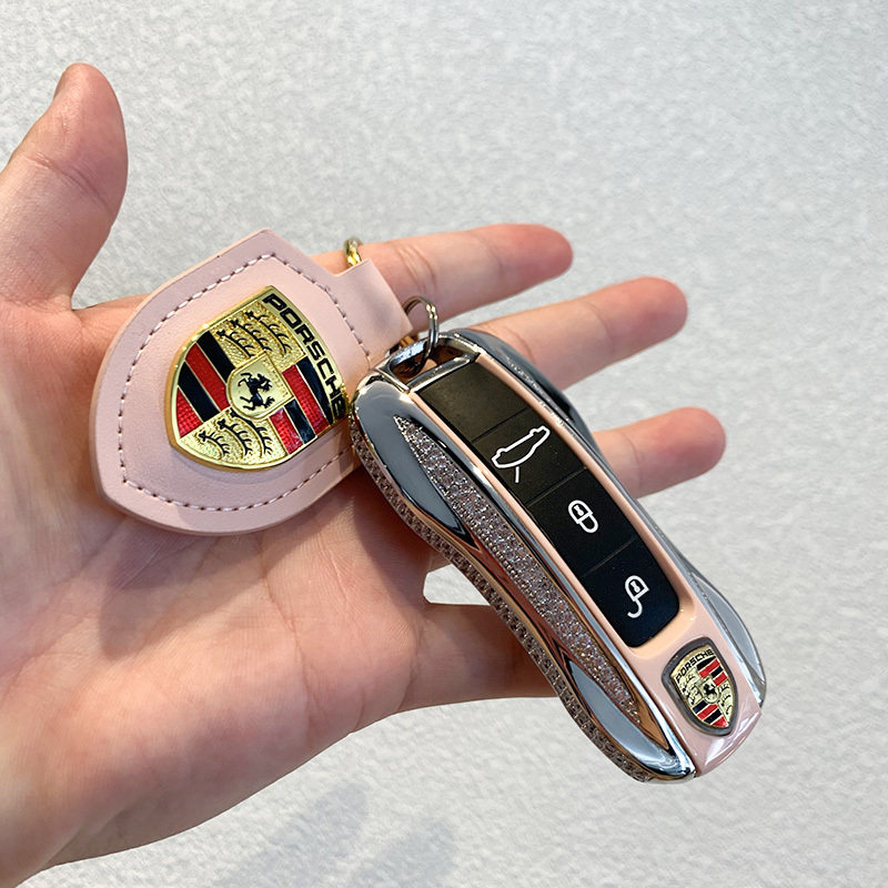 2022款镶钻 新款保时捷钥匙壳 扣帕拉梅拉车macan卡宴911改装套包