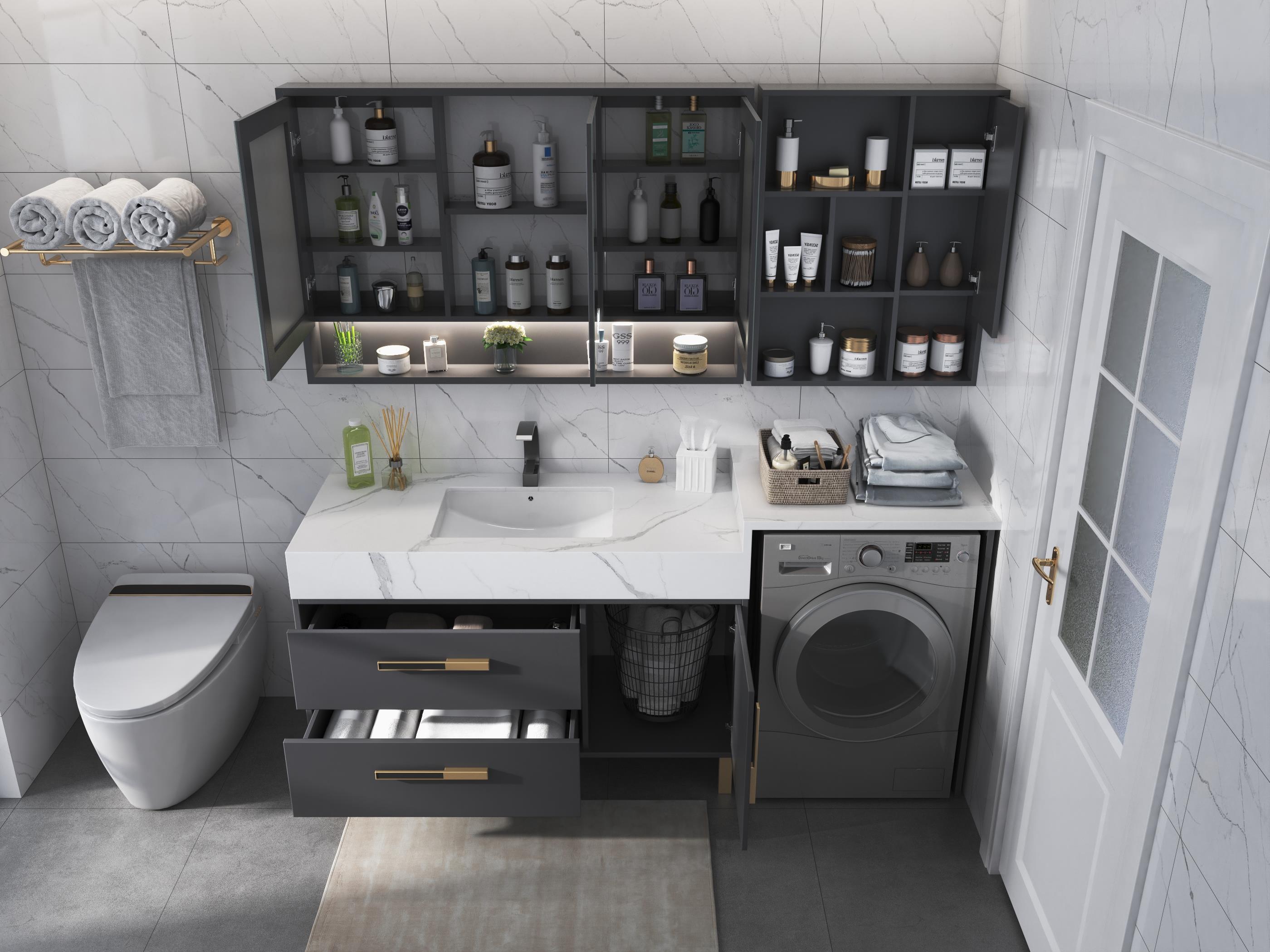 洗衣机柜脸盆一体组合优惠券爱比价妈妈