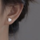 S999纯银优雅气质镶钻玫瑰花耳钉韩式高级感防过敏养耳洞足银耳环