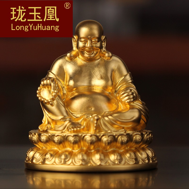 珑玉凰24k金黄金弥勒佛小佛像随身佛足金999口袋佛家居供奉cl0430