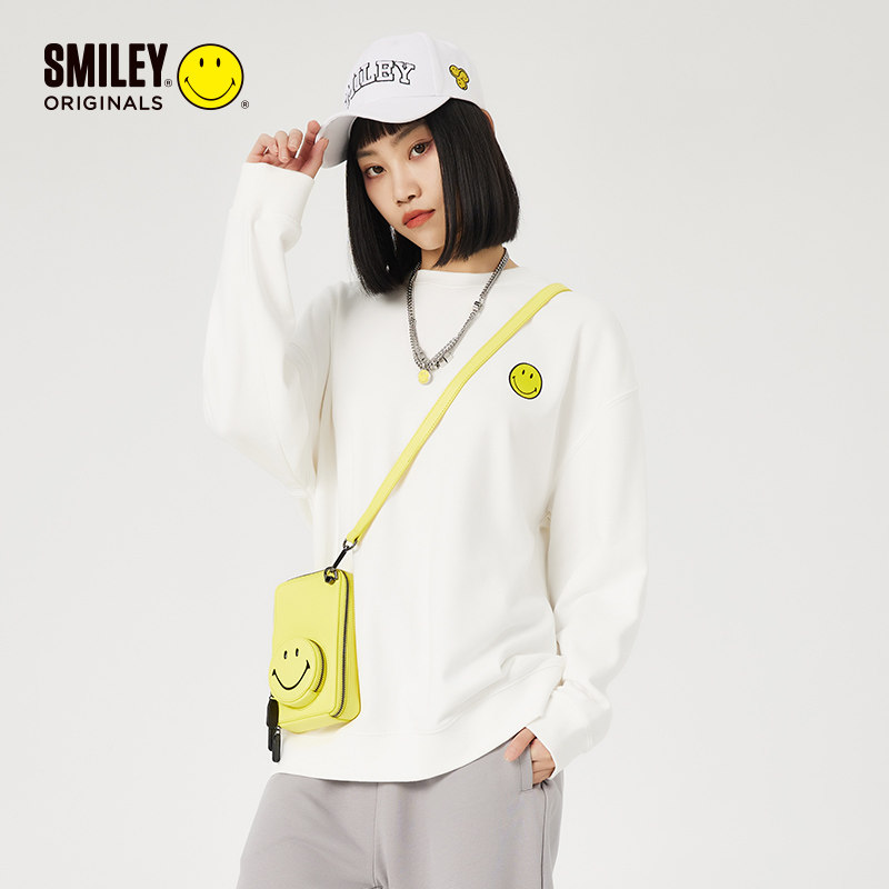 smiley笑脸卫衣2022春季新款上衣男女刺绣潮牌运动圆领套头经典款