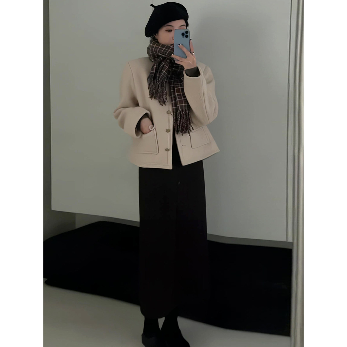 韩系复古时髦小香风外套女2022秋冬新款法式高级感单排扣气质上衣