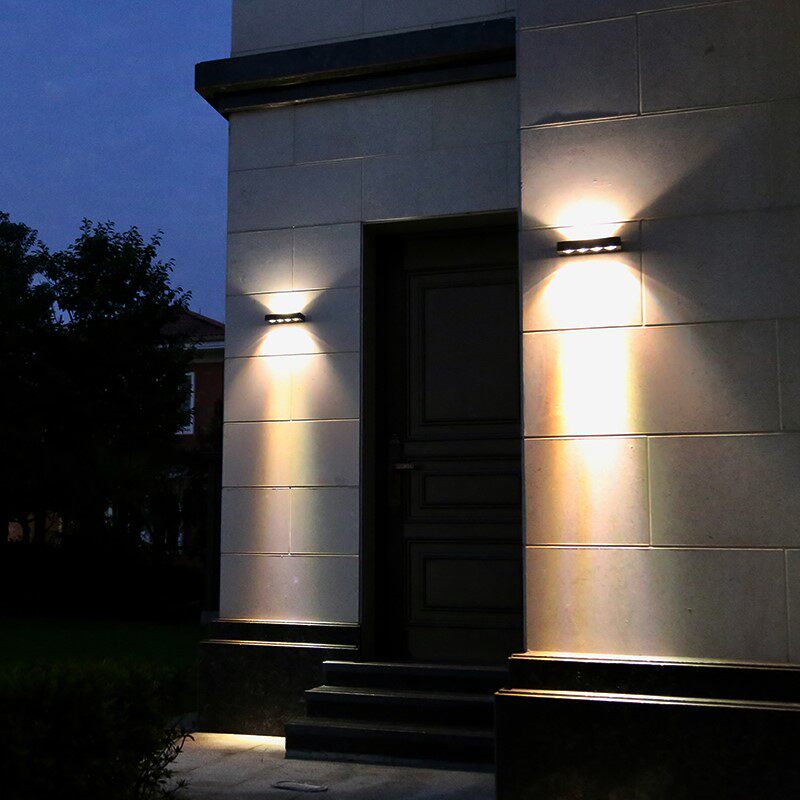 新款太阳能户外壁灯防水上下发光庭院花园别墅大门口门牌围墙照明