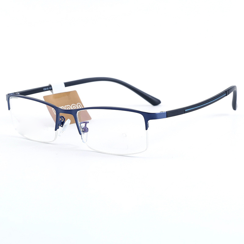 超轻半框男士钢板眼镜框TR腿金属眼镜架商务休闲男光学平光镜