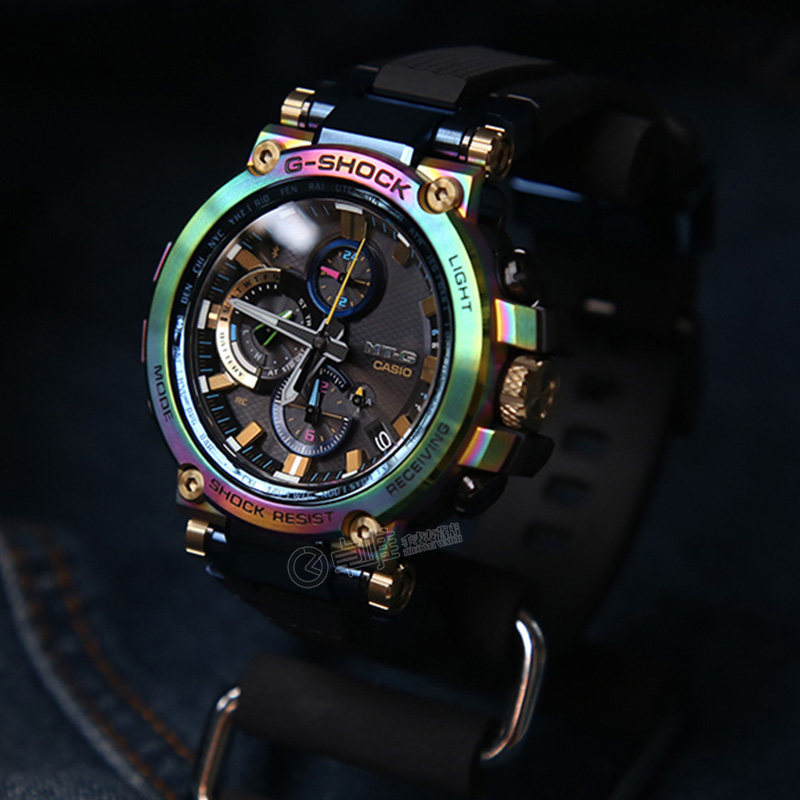 卡西欧gshockmtg20周年联名款男表彩虹表圈mtgb1000rb
