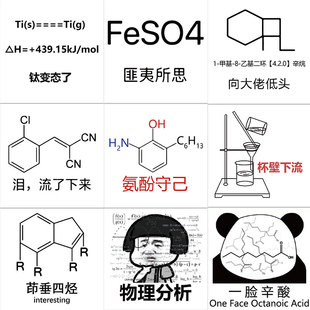 62张数理化表情包贴纸搞笑搞怪手机壳ipad行李箱贴画防水笔记本电脑