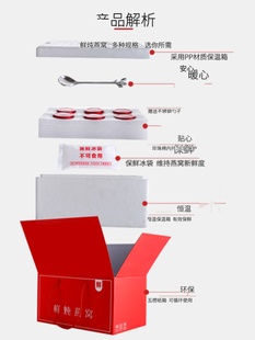 即食鲜炖燕窝包装盒空盒恒温泡沫箱冷链快递发货箱3-7瓶 定制礼盒