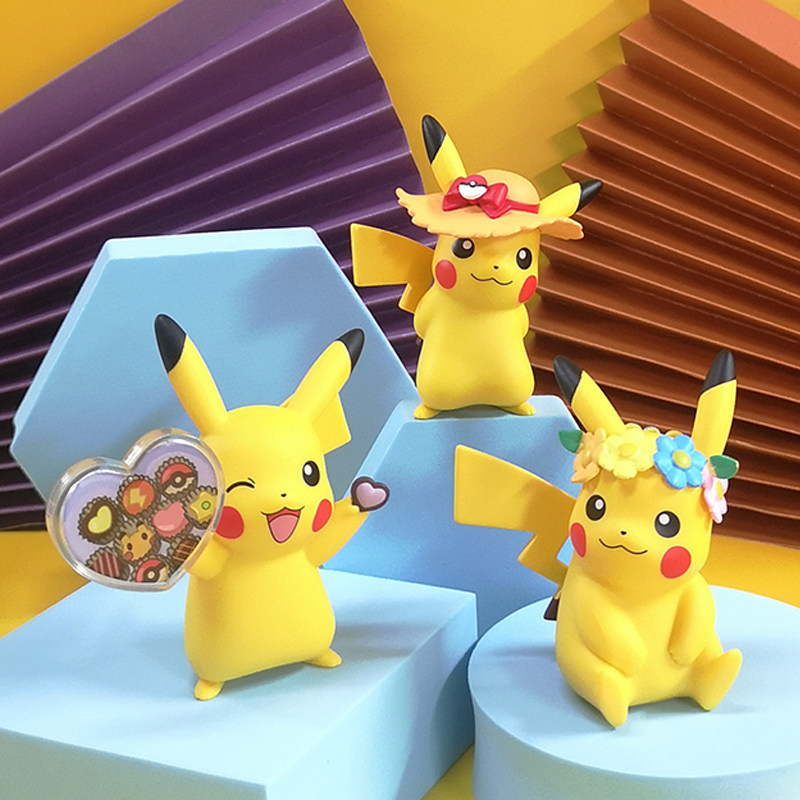 正版盲盒皮卡丘宝可梦比卡丘手办周边公仔玩具惊喜生日礼物摆件