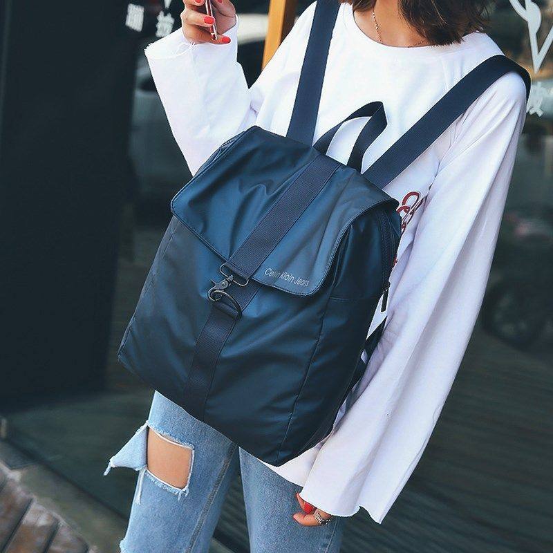 2020新款简约防水尼龙布书包双肩背包男女韩版潮学生休闲背包