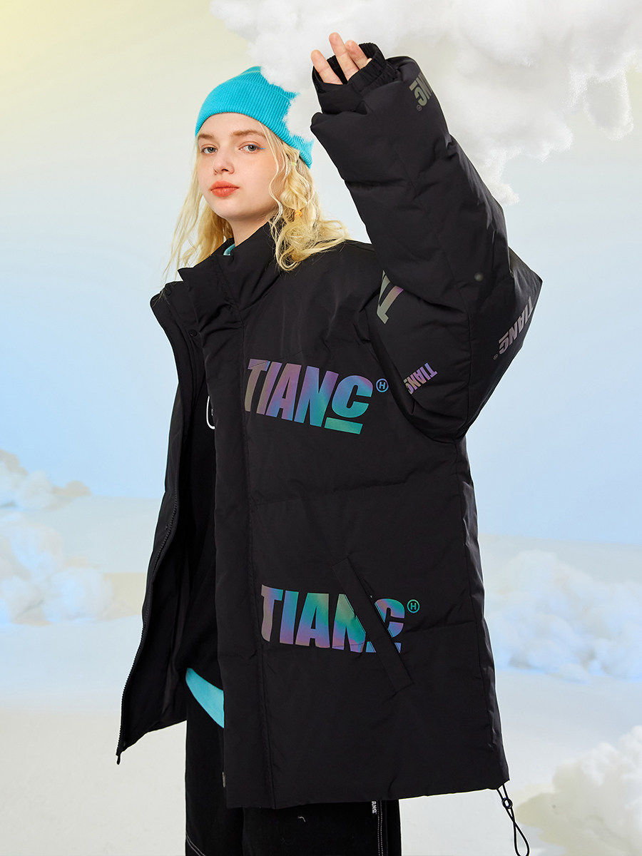 tianc陈赫满印字母反光羽绒服2020年新款潮流帅气工作服