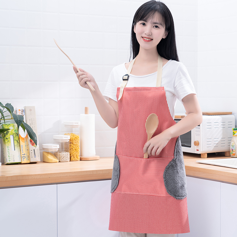 可擦手围裙女防水防油家用厨房做饭可爱日系韩版围腰家务工作服
