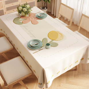 高级感仿小羊皮桌布防水防油免洗餐桌垫长方形茶几布加厚台布轻奢