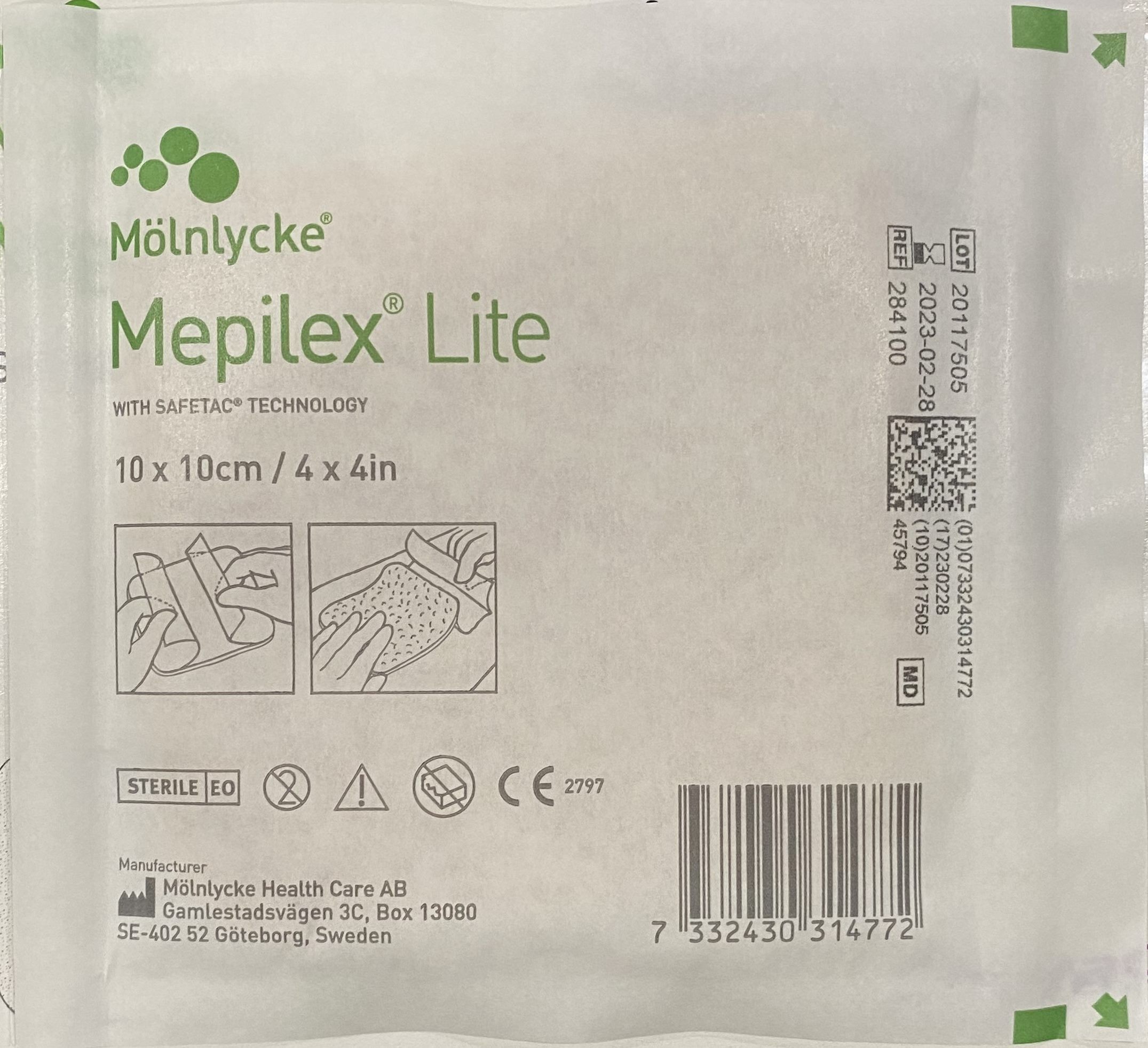 美皮康mepilex lite超薄无边泡沫敷料褥疮压疮溃疡284100医院同款