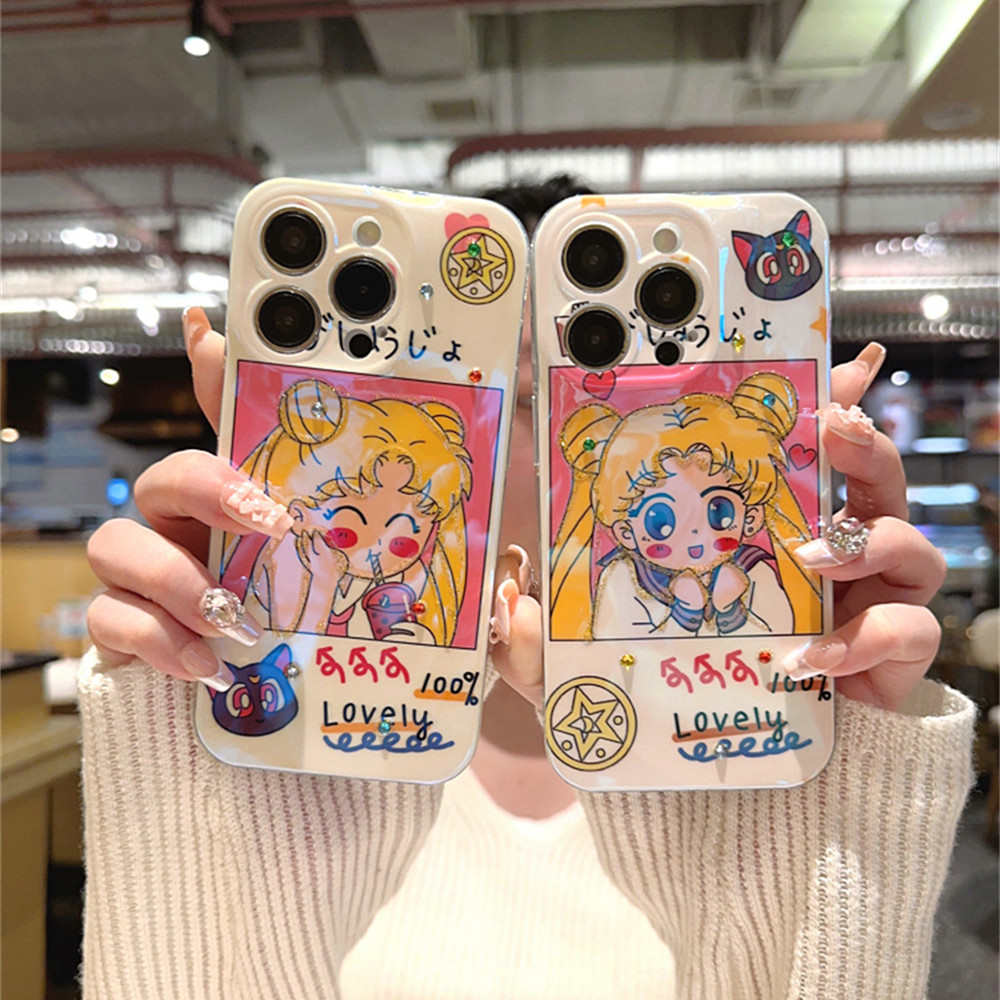 美少女战士水冰月适用iPhone15Pro手机壳闪粉时尚14Pro Max苹果Xs软壳12/13PM防摔保护套i11硅胶外壳月野兔XR