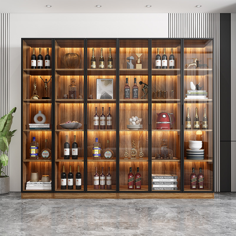 00折后价￥80简约现代餐厅饭店酒柜定制挂壁式酒水柜吧台一体靠墙储物