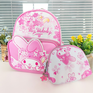 Melody美乐蒂卡通儿童双肩背包粉色可爱书包幼儿园小孩皮质包包