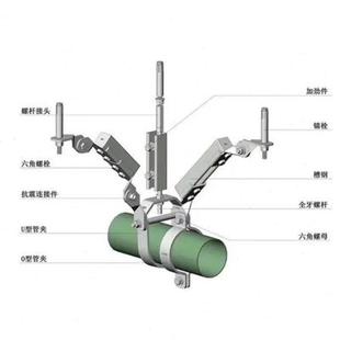 抗震支架防震托臂管廊檩条组合管道电缆桥架暖通单双向支撑水管侧