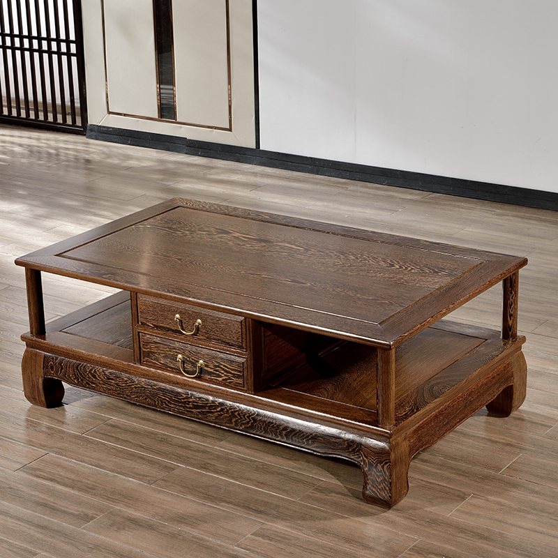 吴王府红木家具非洲鸡翅木茶几全实木原木大茶几新中式客厅茶桌
