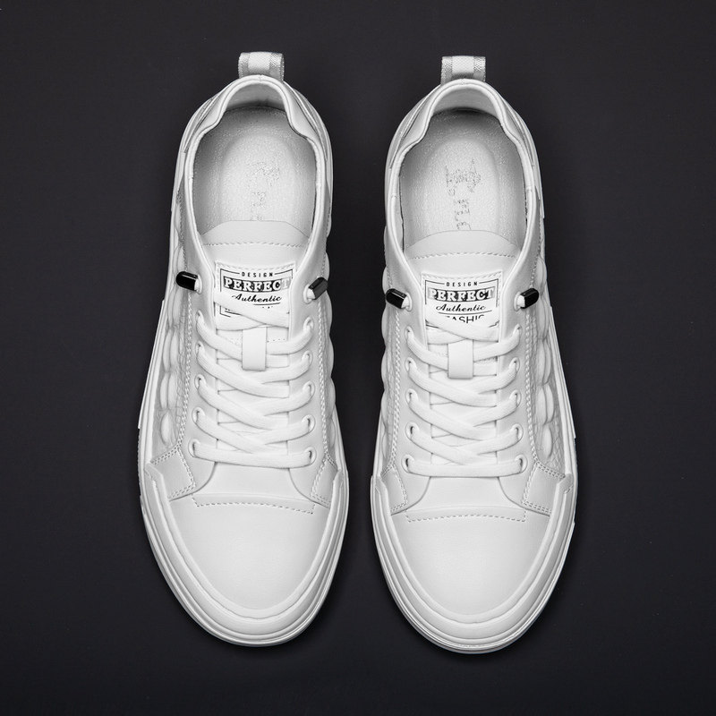 plover2021爆款真皮夏款西装小白鞋男2021新款软底休闲百搭鞋秋季