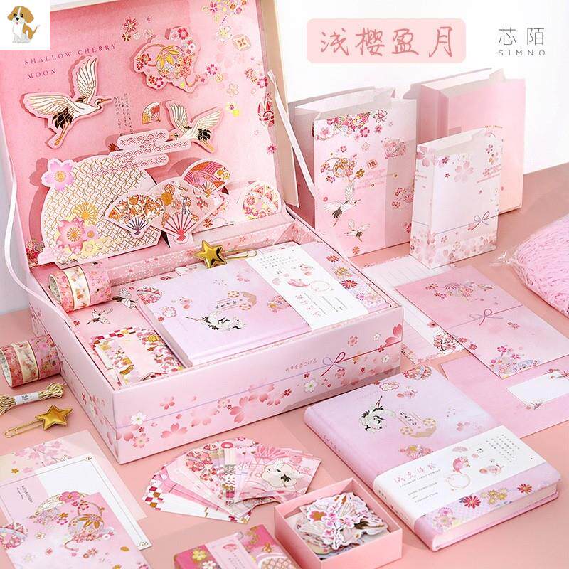 手帐贴纸套装加手账本手帐礼盒套装可爱中国风古风手账本贴纸手帐机关
