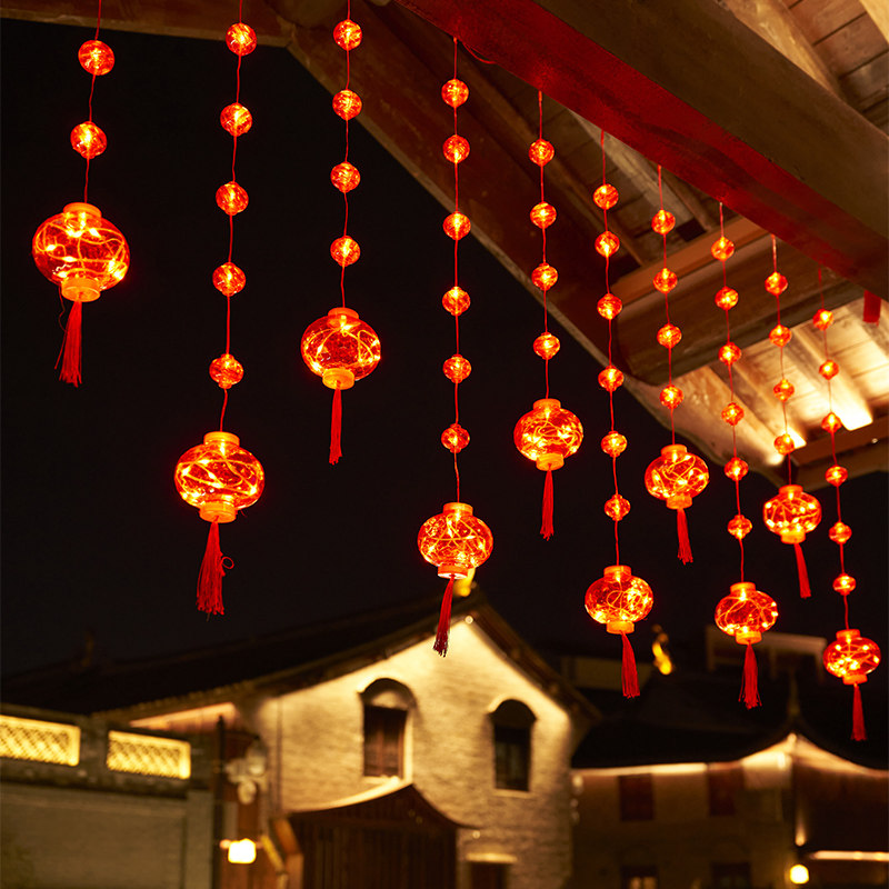 2022新年装饰品户外防水红灯笼挂饰春节布置家用过年大门窗户阳台