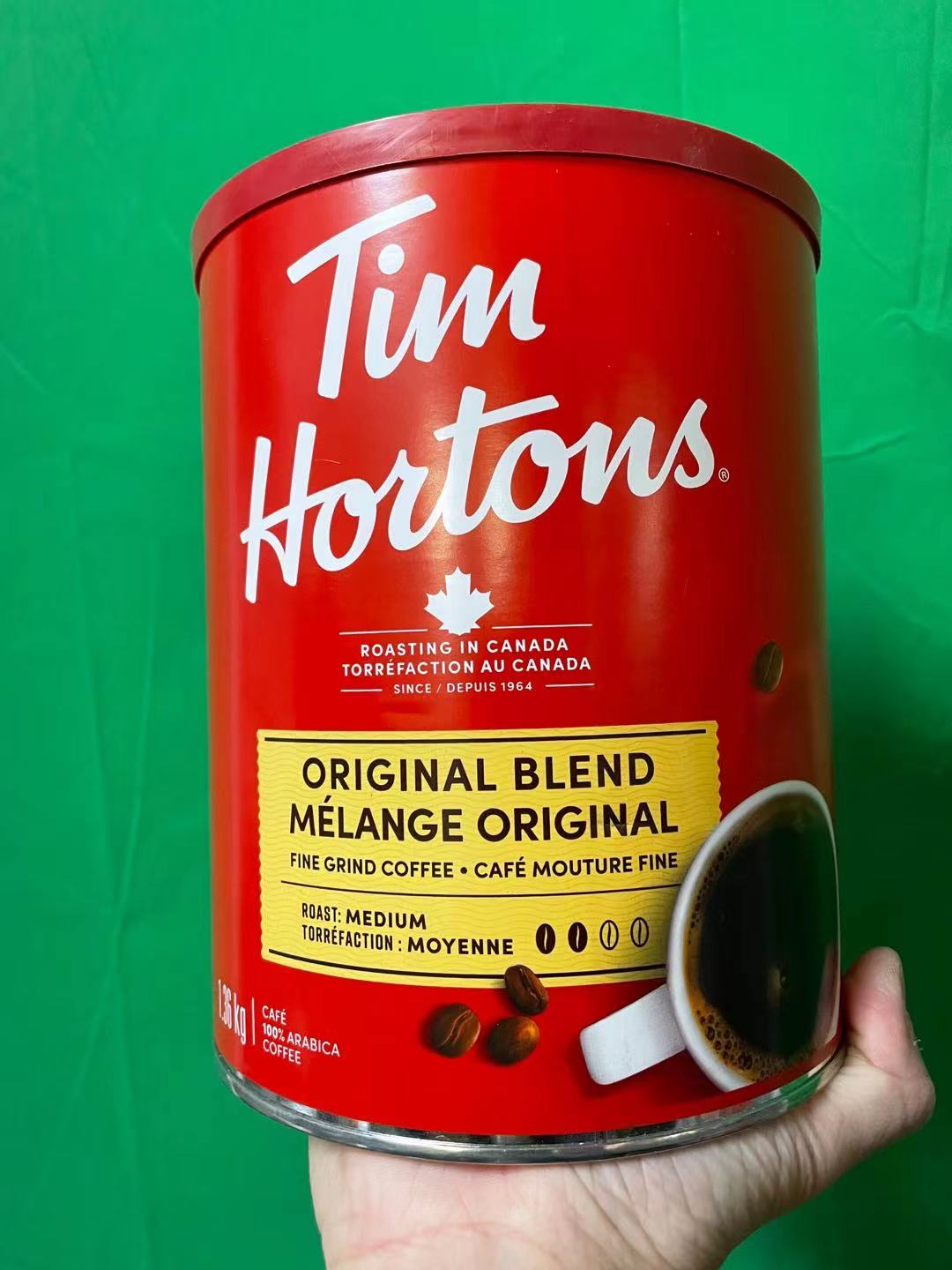 菜鸟加拿大直邮 加拿大TIM HORTONS中度烘焙咖啡粉1.36kg/罐
