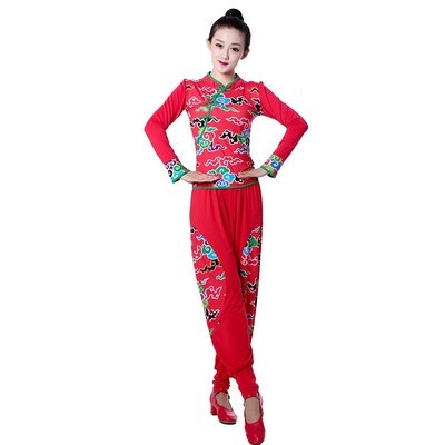 广场舞服装女民族风套装开门红元旦秋季大码陕西民歌伞舞中国风潮