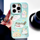 趣味薄荷绿猫咪适用iphone16pro苹果15手机壳11可爱12pro小众13promax带挂绳14亲肤感外壳超好看韩国卡通女款