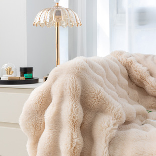 托斯卡纳泡泡兔毛毯法兰绒沙发毯夏季空调毯休闲午睡毯子盖毯