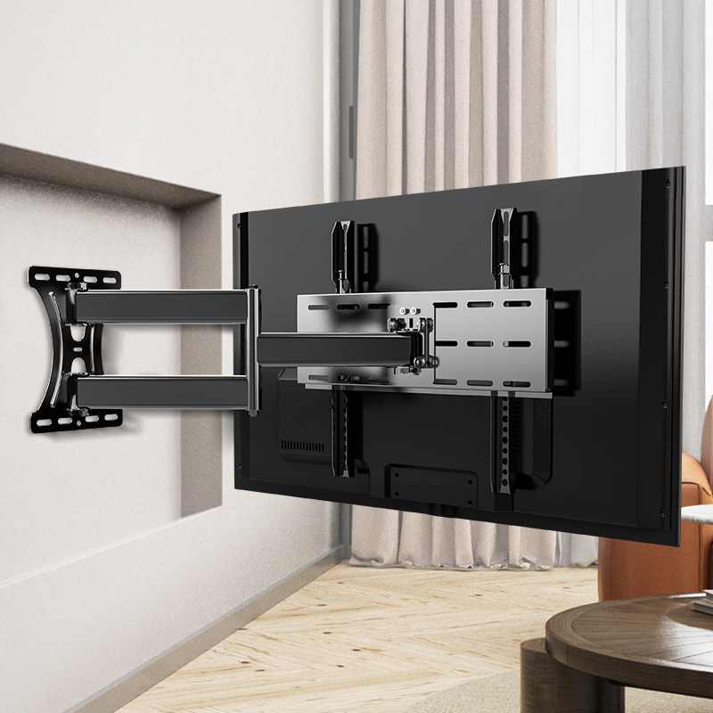 通用电视挂架伸缩旋转90度折叠电视支架壁挂适用小米海信创维tcl
