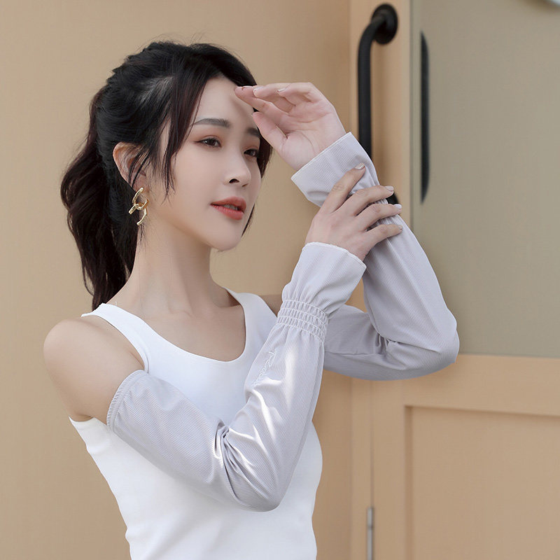 冰丝袖套宽松透气防紫外线户外夏长手套开车骑行冰袖防晒手袖女