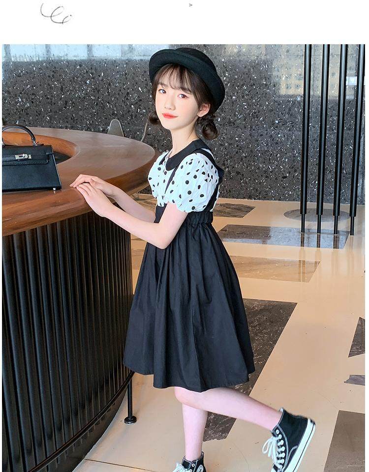 女大童夏装裙子11岁女孩1215岁t初中学生16可y爱小清新套装连衣裙