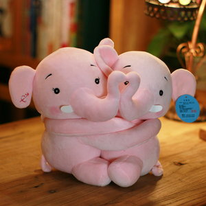 柔软趴趴小公仔大象公仔毛绒玩具情侣玩偶一对象抱送女生日礼物.
