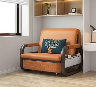 超纤皮质折叠沙发床多功能可折叠两用家用伸缩单人阳台办公储物床
