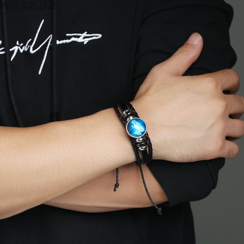 情侣手链感应异地恋情感应器礼物一对网红发光手链