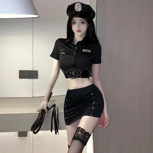 性感cos服女警制服纯欲诱惑床上火辣情趣免脱睡衣服情侣趣味内衣