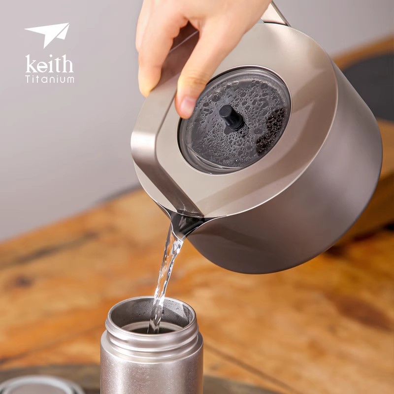 keith铠斯纯钛烧水壶煤气电磁炉通用配钛茶滤可煮茶烧水壶钛茶具