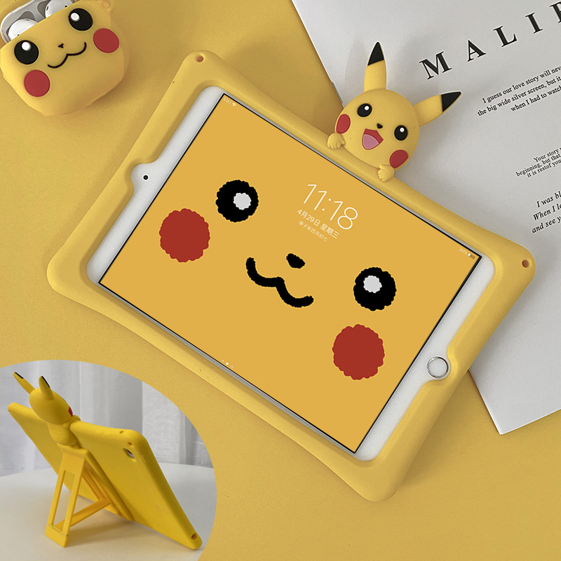 可爱ipadair3保护套6mini2迷你5硅胶防摔壳皮卡丘pro9.7寸卡通7代