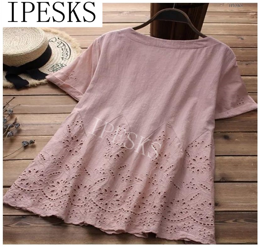 Lace hollow out short sleeves T-shirt women tops t-shirt shirtin the Women's clothing/Boutique , Large size women category - from Buy2taobao.com to provide professional Taobao agent buy service