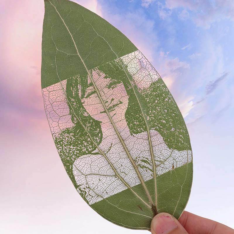 06树叶雕刻叶雕定制照片刻画手工diy创意生日礼物送男女生情侣朋友tb