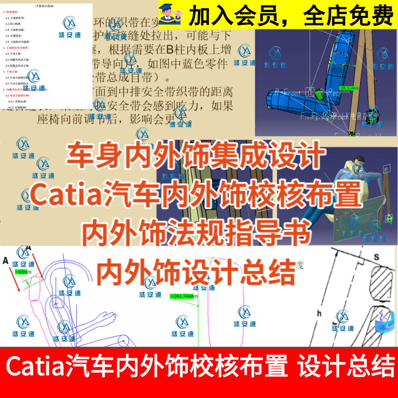 车身内外饰工程师设计Catia汽车内外饰校核布置内外饰法规指导书