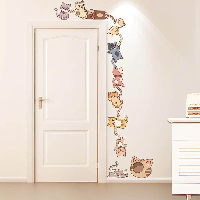 北欧个性创意门贴自粘旧门翻新贴纸整张门框包边房门装饰墙纸自粘