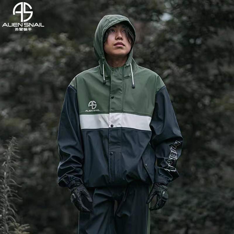 外星蜗牛摩托车雨衣雨裤分体式加厚防雨服套装机车男骑行服防暴雨