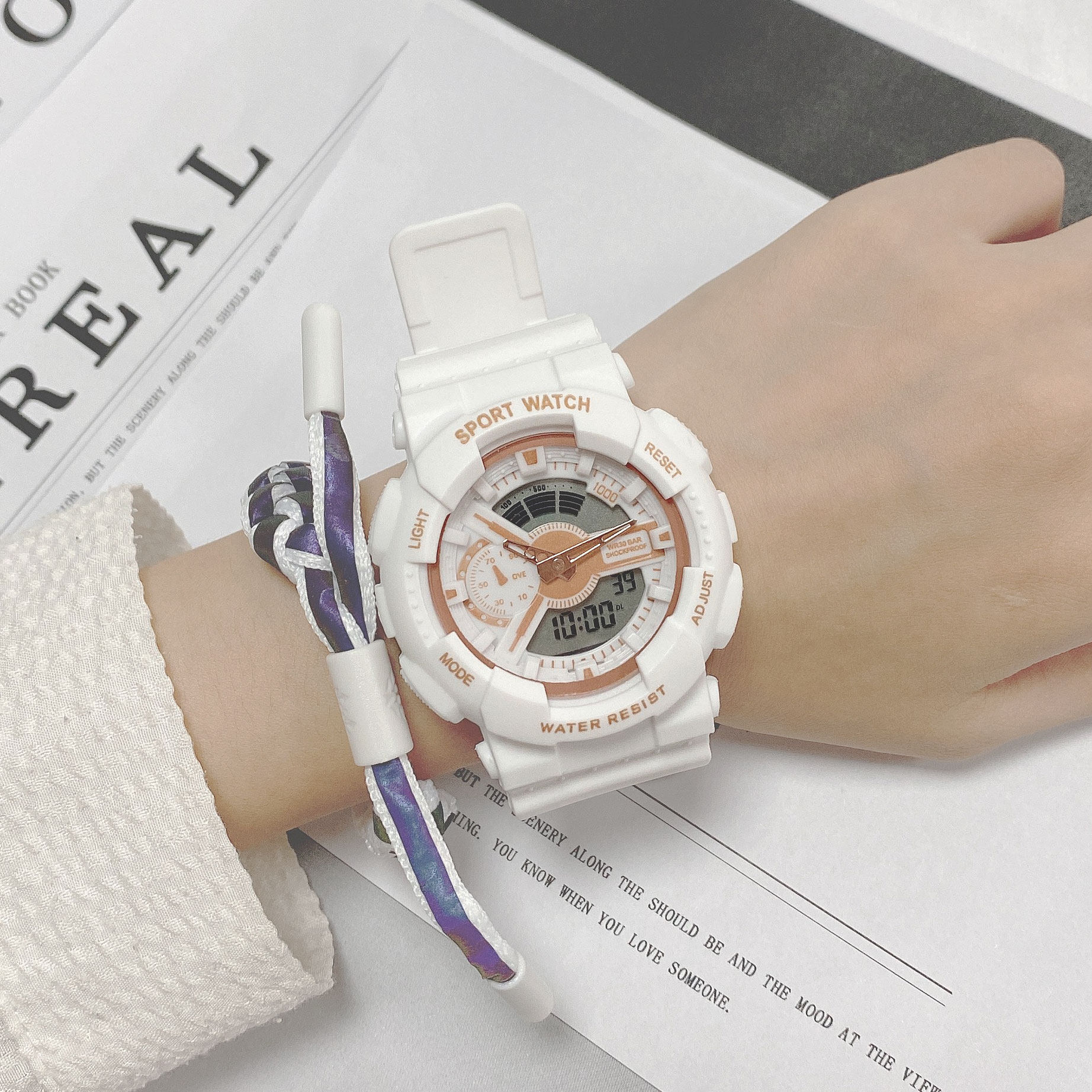 抖音网红超火手表女学生初高中ins学院风韩版简约夜光防水电子男