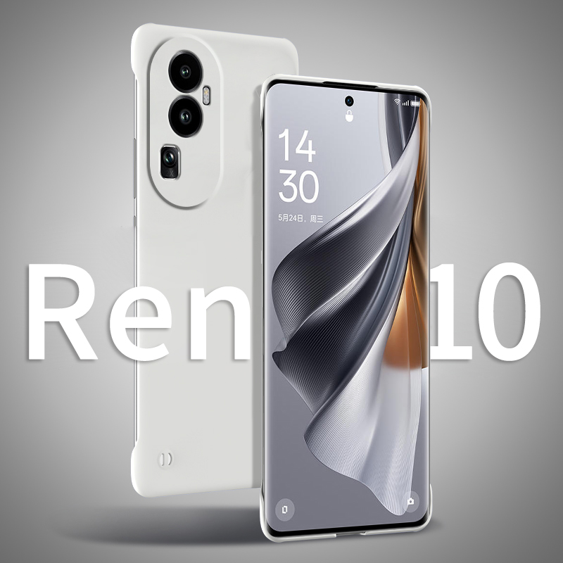 opporeno10手机壳reno10pro十新款保护套无边框曲面屏女op半包超薄散热0pp0高级感适用男款透明硬壳reno10+