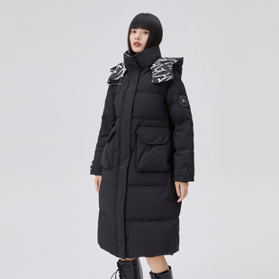 艾莱依秋冬季新款2022年披风式中长款羽绒服女时尚设计感小众外套