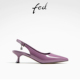 fed紫色高跟凉鞋女夏季新款女鞋真皮浅口后空单鞋女款D0401-ZC377